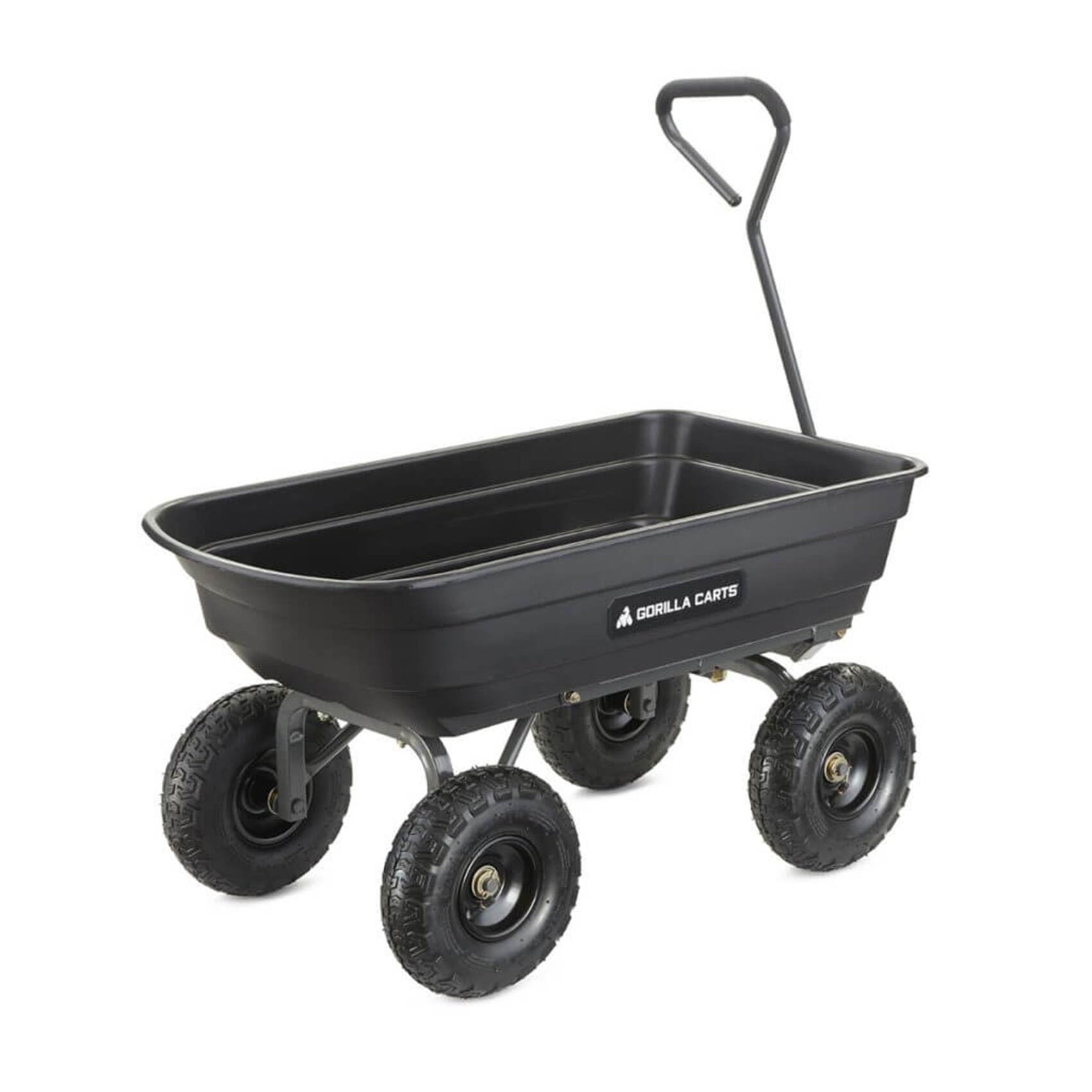 Gorilla Carts Heavy-Duty Poly Garden Dump Cart, 4 Cu Ft, 600 lb Capacity