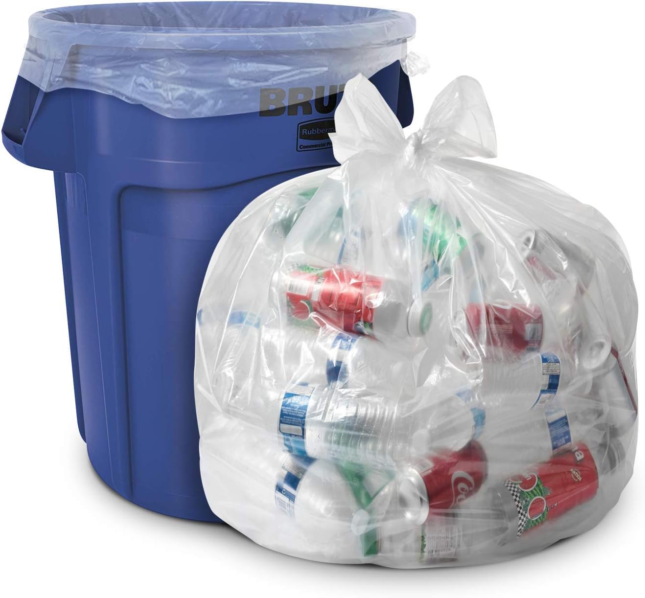 Aluf Plastics 45 Gallon 2.0 MIL Clear Garbage Bags - 40" x 46" - Pack of 50 - For Contractor, Industrial, Healthcare, & Municipal