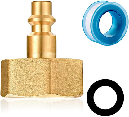 RV vent plug prevent freezing in winter helps drain water from water pipes, suitable for camping RVs, boats, garden hoses, water pipe Blow Out Plug brass quick connector (female)