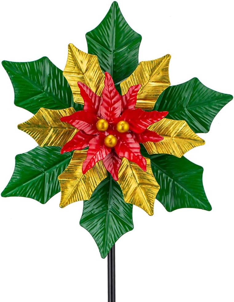 Viveta Christmas Outdoor Wind Spinners, Garden Wind Spinner, Festive Windmill for Yard Garden, Christmas Decorations Outdoor