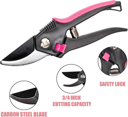 Monika Gardening Kit 20 Piece Set Transplanter Fork Cultivator Trowel Pruner Weeding Fork Gift of Choice