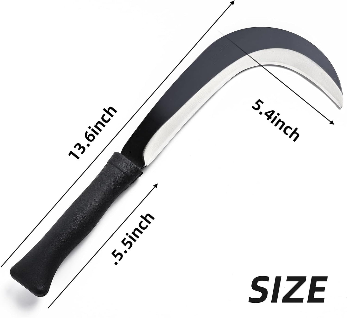 Sickle, Machete,Clearing Sickle,Weed Removal&Grass Clearing,Magnetic Long Handle,Compact&Portable Gardening&Farming,Soft Rubber Handle…