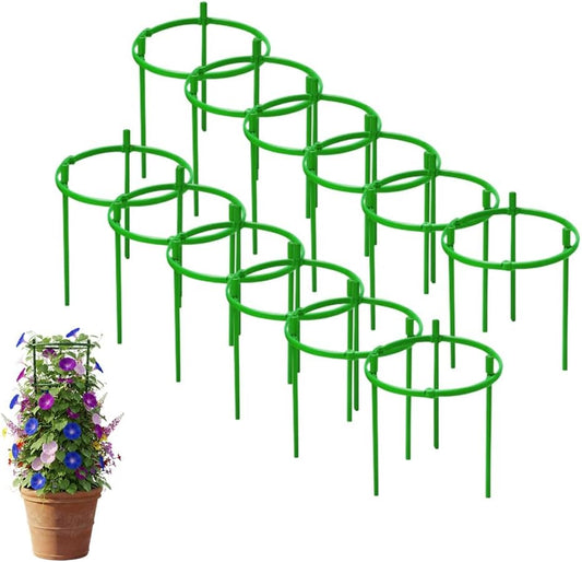 Plant Support Stakes, 2025 Upgraded Tomato Cages for Garden, Garden Flower Stakes, Round Plants Support for Indoor Outdoor Climbing Plants Vegetable Flower Pot (6, Green)