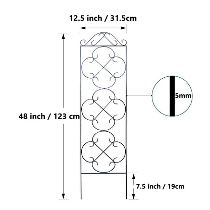 Thealyn 4 Pack 48" x 12.5" Metal Trellis for Potted Plants and Planters