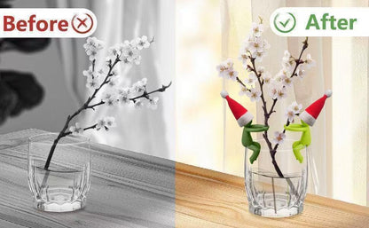 6PCS Plant Propagation Buddy, Plant Cutting Holders for Sprouts and Stems, Plant Supports Come with Colorful & Christmas Hats, Ideal for Decorating Indoor Garden and Propagation Station (Red)