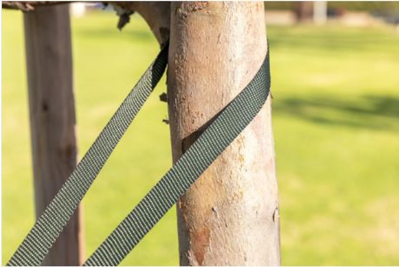 1500 FT Tree Tie Strap for Plant Support, Webbing Straps for Staking, 3/4 Inch Width Guying Material Garden Strap for Outdoor Tree Straightening, 1500 Lbs Strength (Olive Green) - 1500 Feet