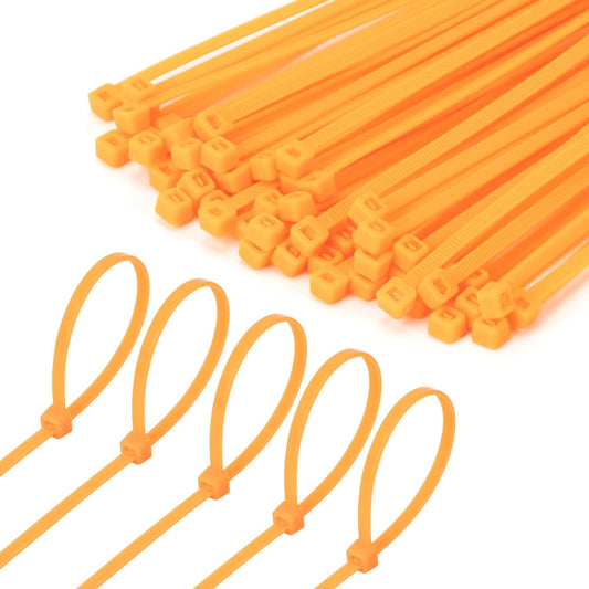 6 Inch Orange Zip Tie 1000 PCS, 18 Lbs - Small to Medium Zip Tie, Nylon PA66 UV Resistant Cable Tie