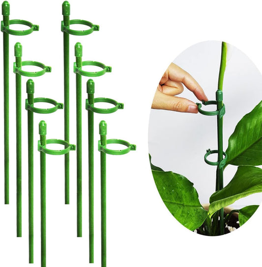 Belit 8 Pack Small Plant Support Plant Stakes, Adjustable Garden Single Stem Support Stake, Planter