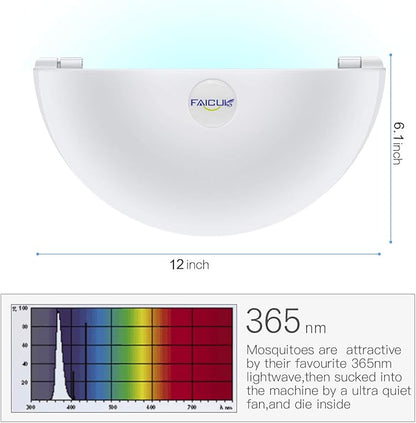 Faicuk Wall Sconce Fly Light Trap for Capturing Flies, Moths, Gnats, Mosquitos and Other Flying Insects-12"x6.1"x5.98"