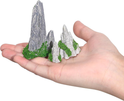 VOSAREA 8pcs Mini Rockery Small Bonsai Rockery Figurines Resin Rockery Statues Landscape Fake Mountain Outdoor Garden Ornament