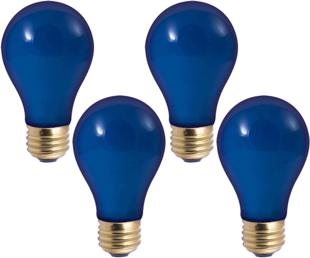 GoodBulb 60-Watt Plant Grow Light Bulb Blue Color A19 Shape & E26 Medium Base High Output Grow Light Indoor Plants Seeds Veg and Flower Pack of 4 Bulbs