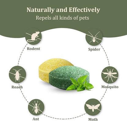 Mouse Repellent Outdoor, 10 Pack Peppermint Oil Mouse and Squirrel Deterrent for Indoor Attic Garage, Safe for Pets & Family, Natural Repellent to Keep Rodents Away from Garden and Home
