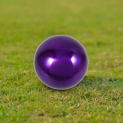 Stainless Steel Purple Gazing Ball - 5 Inch Mirror Reflective Sphere for Garden Decor Eye-Catching Outdoor Ornament