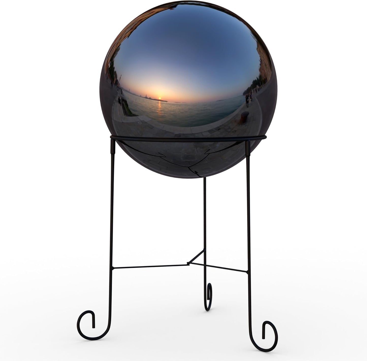 Lulu Decor, Titanium Stainless Steel Gazing Mirror Ball Size 14 with Stand