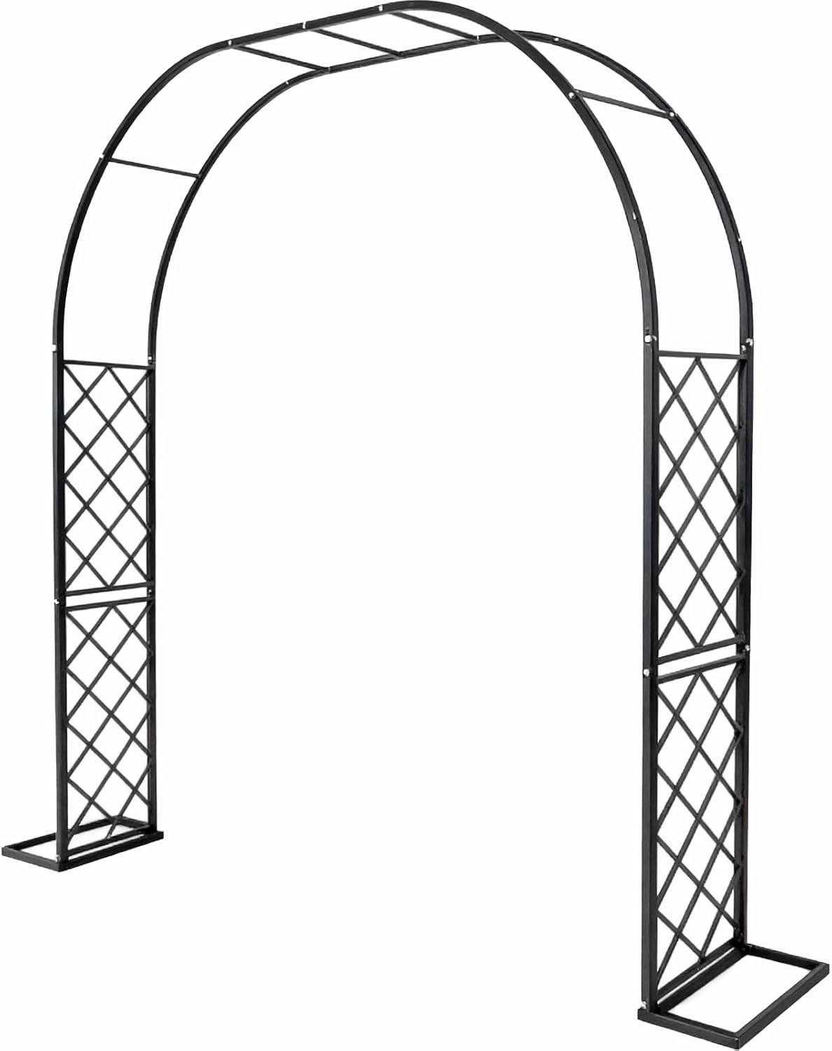 Metal Garden Arbor, Heavy Duty Metal Garden Arch Trellis for Climbing Plants, Decorative Archway Wedding Arch Frame for Patio, Backyard, Patio, Lawn, Pathway, Black