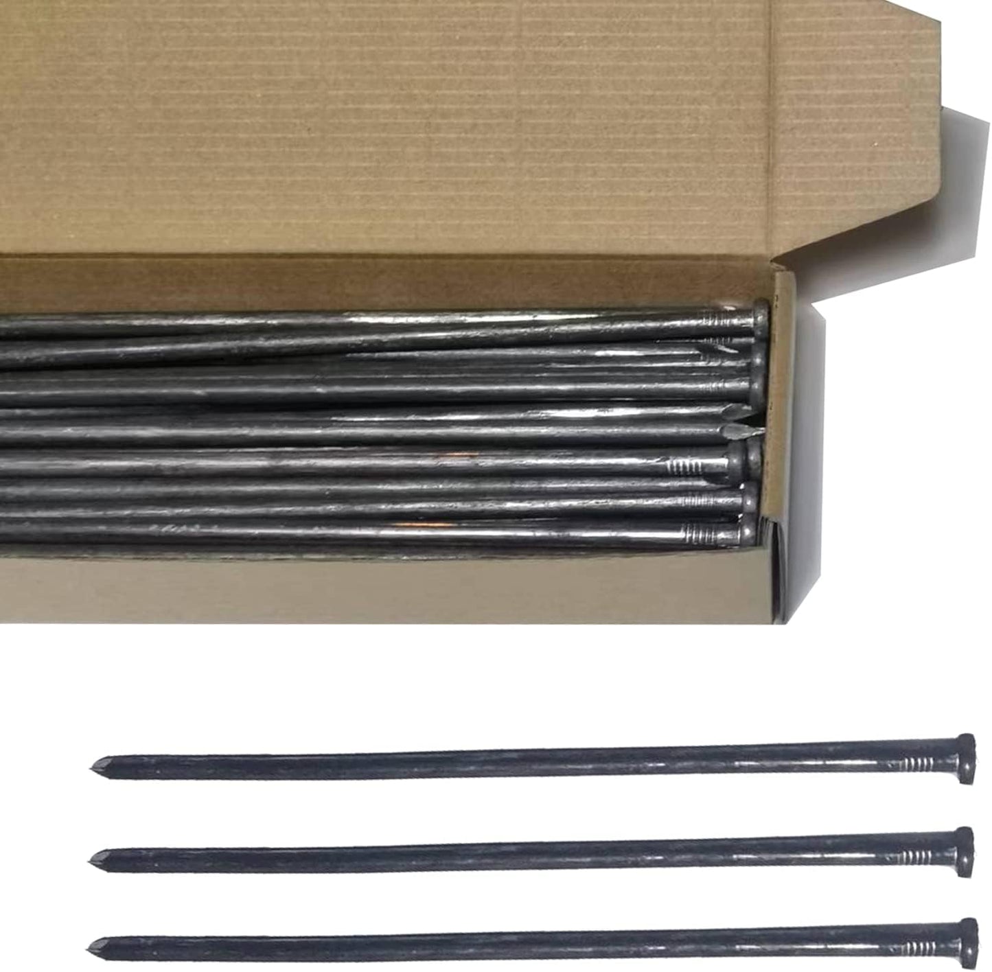Metal Landscape Stakes,10Inch 100Pcs Landscape Edging Anchoring Spikes for Tent Spikes,Paver Edging,Artificial Turf Stakes,Tent and More (100, Black)