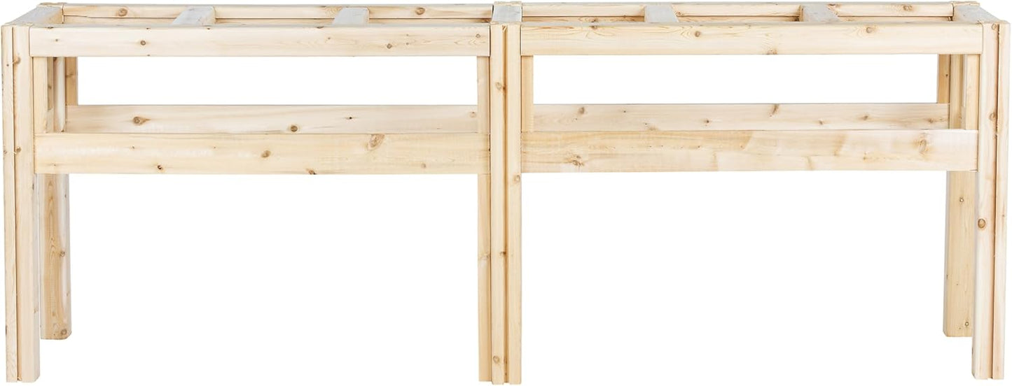 Greenes Fence Six Bucket Elevated Cedar Wood Garden Frame, 84 in. x 16 in. x 30 in. - Made in USA with North American Cedar
