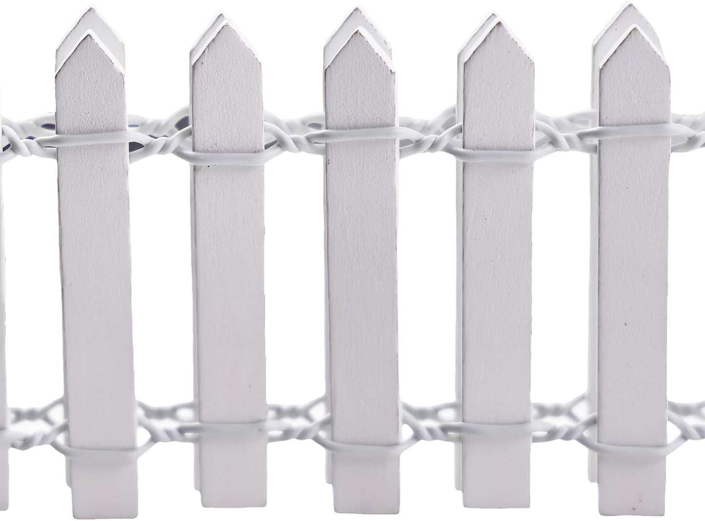 35 Inch Mini Fairy Garden Fence - White Wood Picket Fence for Crafts, Dollhouses, Plant Pots, and Home Garden Projects (2 Pack)