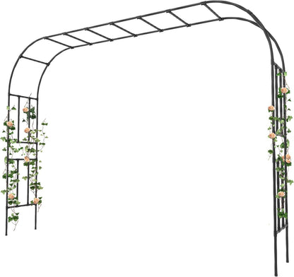 Garden Arch, 126''x94.5'' Arbor Trellis, Trellis for Climbing Plants Outdoor, Garden Arch Arbor for Flower, Climbing Vine Vegetable, Fruit and Lawn(Black)