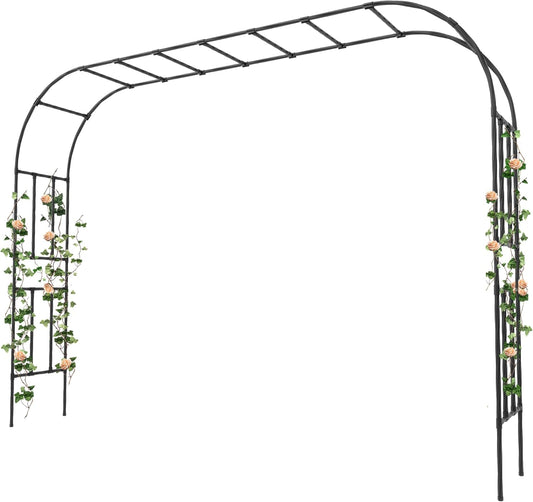 Garden Arch, 126''x94.5'' Arbor Trellis, Trellis for Climbing Plants Outdoor, Garden Arch Arbor for Flower, Climbing Vine Vegetable, Fruit and Lawn(Black)