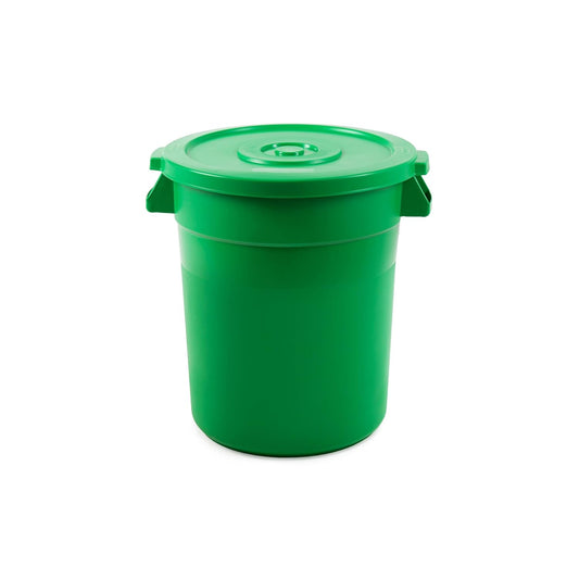 PRO&Family 20 Gallon Trash Can with Lid Round Ingredient Storage Containers Recycling Bin Kitchen Garbage Can Office Garbage Can Trash Barrel Plastic Barrel Yard Waste Bin Outdoor Trashcan (1, Green)