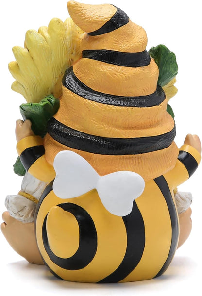 Hodao Gnome Figurine Decorations Indoor Home Decor Sweet Life Bee Gnome - The Sweetness and Warmth of Nature - Summer Garden Patio Gnome Sculpture Decorations (Bees gnome)