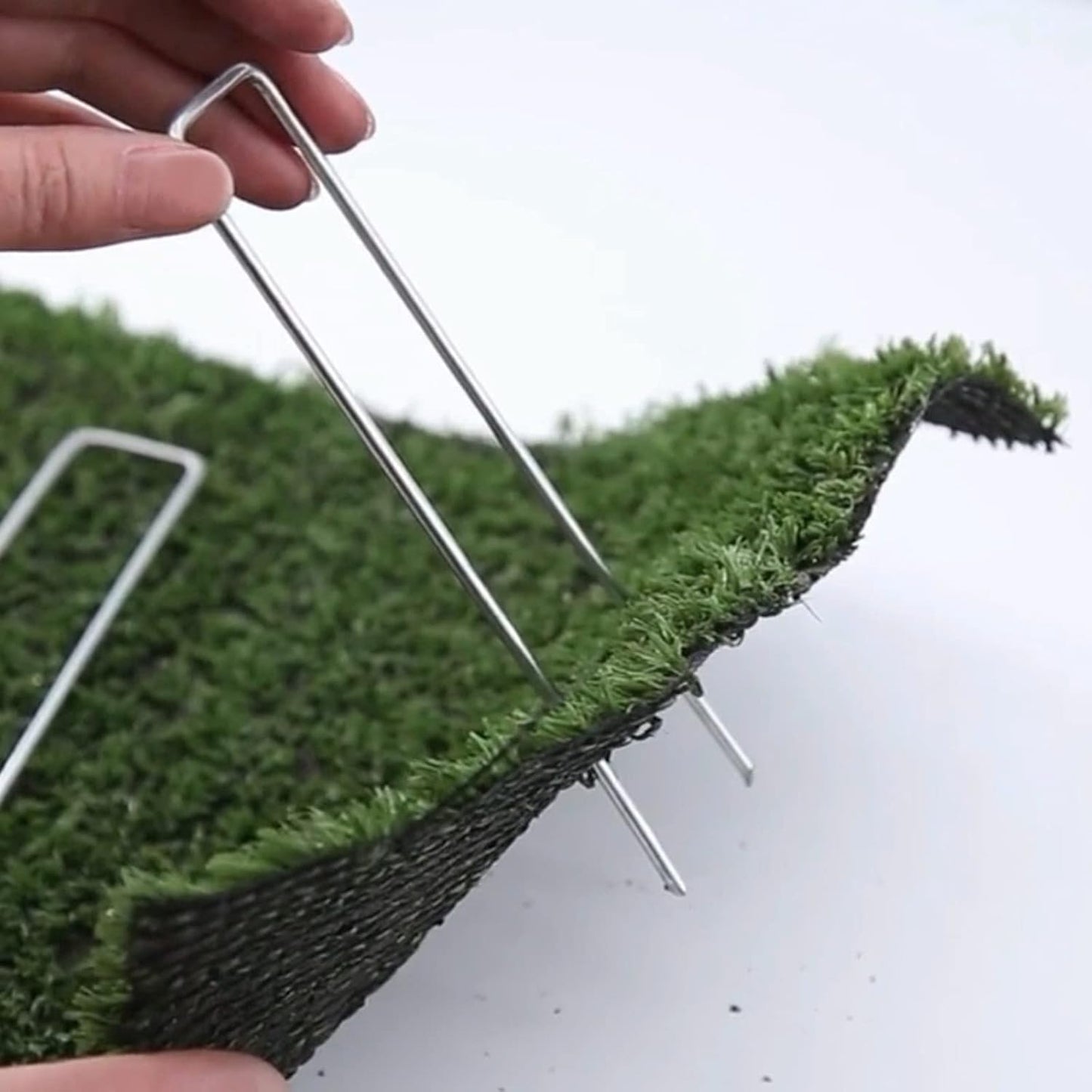 50 PCS 12 Inch 8 Gauge Garden Landscape Staples, Galvanized U-Shaped Landscape Pins, Garden Securing Stakes for Anchoring Landscape Fabric Irrigation Tubing Dog Fencing Weed Barrier Fabric
