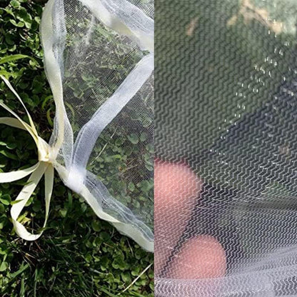 Agfabric Bird Netting 84" Hx72 W Garden Netting Insect Pest Barrier,Plant Cover Fruit Tree Netting Mesh Protection Bag with Drawstring,White,2 Pack