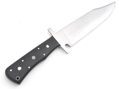Nooraki - 15" Handmade Full Tang Hunting Knife with Leather Sheath, Multipurpose Bowie Knife with Micarta Handle for Everyday Carry, Outdoor Camping and Hunting
