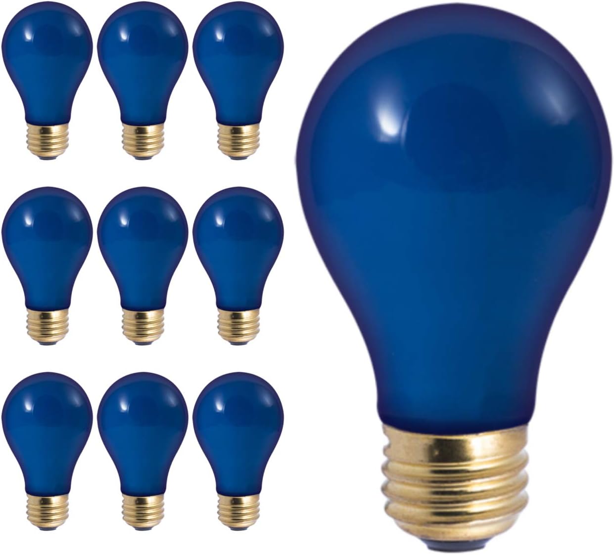 GoodBulb 60W Plant Grow Light Bulb | Blue Color A19 Shape & E26 Base High Output Grow Light Ideal for Indoor Plants Seeds Veg and Flower Pack of 10 Bulbs