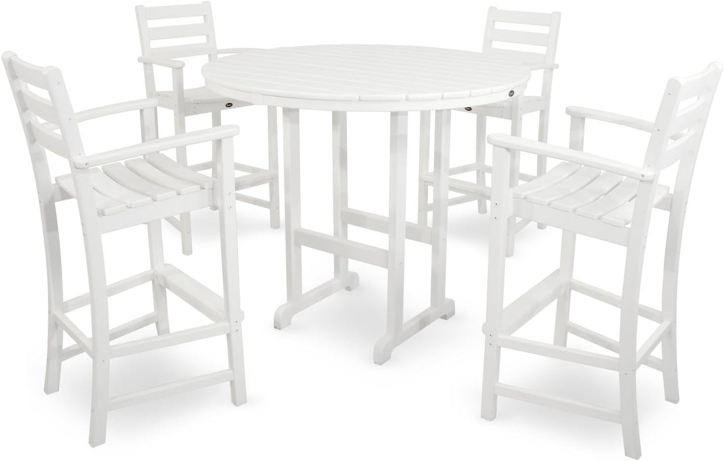 Trex Outdoor Furniture TXRBT248CW Monterey Bay Round Bar Table, 48-Inch, Classic White