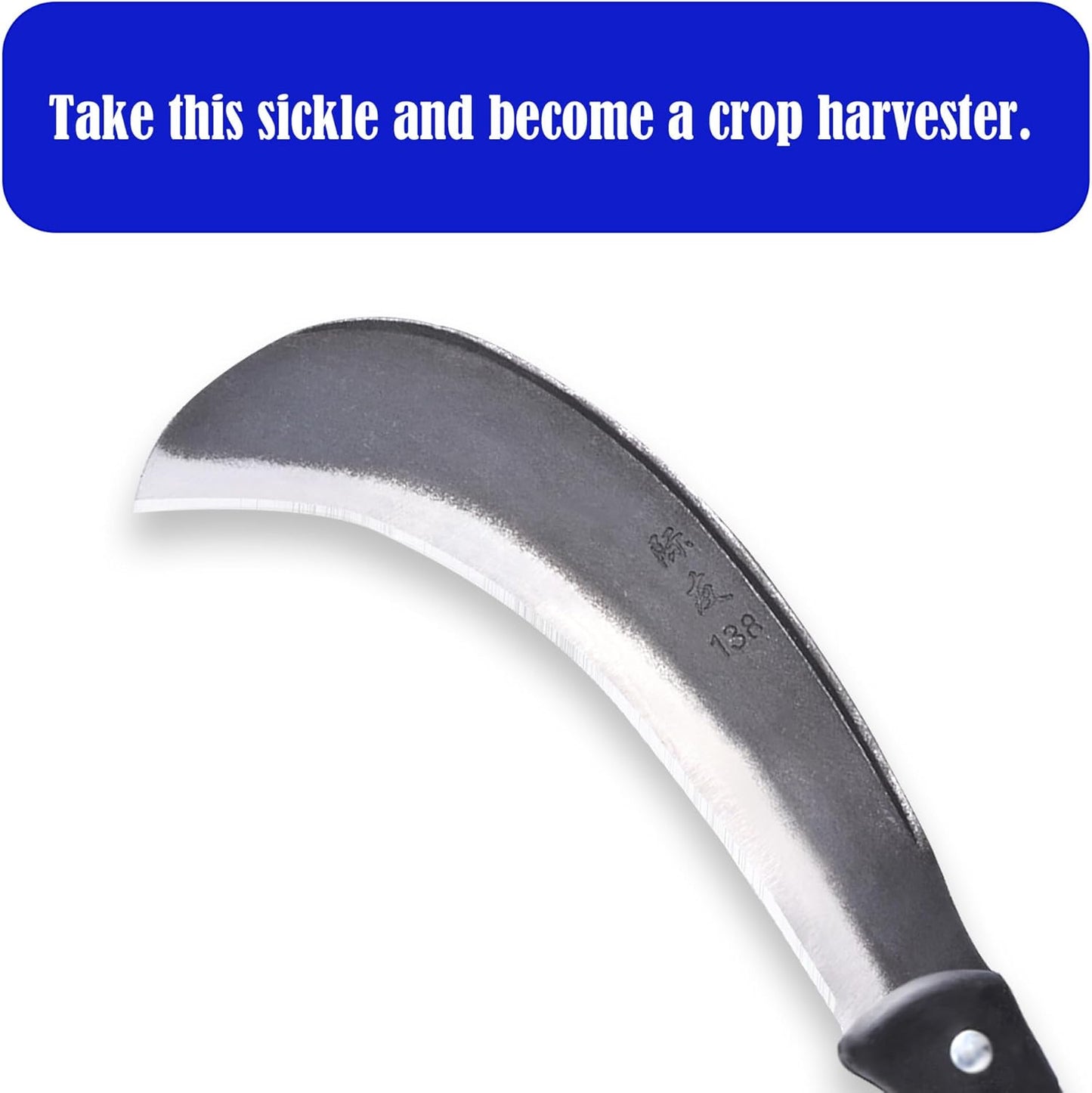 1pce 420mm/16.54in Manganese Steel Billhook Brush Clearing Sickle for Grass,Weeding Tools for Garden,Curved Sawtooth Sickle,Machete Axe for Cutting Trees,Steel Blade Knife in Hand