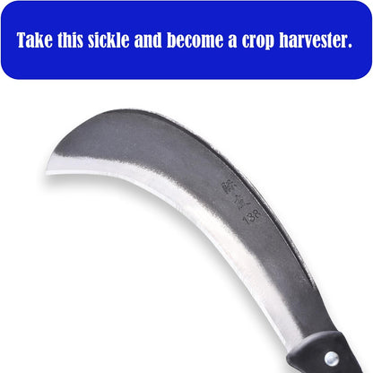 1pce 420mm/16.54in Manganese Steel Billhook Brush Clearing Sickle for Grass,Weeding Tools for Garden,Curved Sawtooth Sickle,Machete Axe for Cutting Trees,Steel Blade Knife in Hand