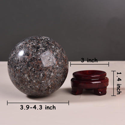 Large Yooperlite Sphere Natural Yooperlite Stone Healing Crystal Ball with Stand Energy Meditation Decor 100-110mm/3.9-4.3"