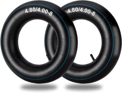 4.80/4.00-8" Inner Tubes, 2 Pack Heavy Duty 4.80 4.00-8/480/400-8 Replacement Tire Inner Tube with Straight Valve Stem for Wheelbarrows, Lawn Mowers, Hand Trucks, Trailers, Tractor, 8" Carts
