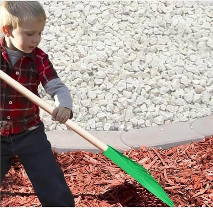 Superio Kids Garden Rakes, 2 Pack, Rakes with Wooden Handle, Plastic Head, 34" (Orange)