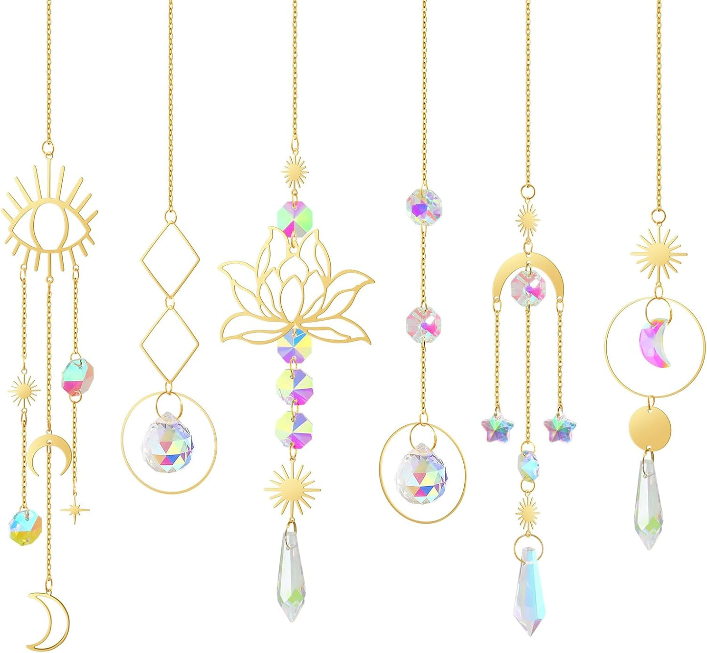 ilclviz Suncatcher Crystal Hanging Sun Catcher Prism with Chain Pendant Ornament Crystal Balls for Window