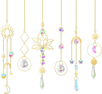 ilclviz Suncatcher Crystal Hanging Sun Catcher Prism with Chain Pendant Ornament Crystal Balls for Window