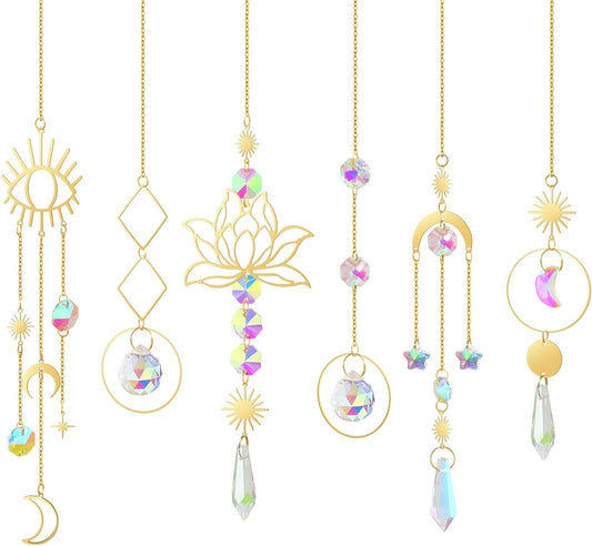 ilclviz Suncatcher Crystal Hanging Sun Catcher Prism with Chain Pendant Ornament Crystal Balls for