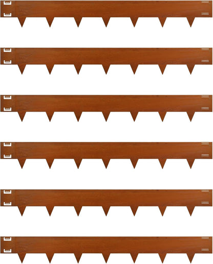 Cor-Ten Steel Landscape Lawn Edging, 40" L x 5" H,6 Pack Steel Edging for Landscaping,Metal Landscape Edging, Metal Edging for Landscaping(180 Degree Bend, Rusted)