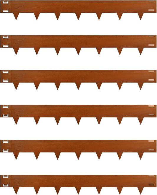 Cor-Ten Steel Landscape Lawn Edging, 40" L x 5" H,6 Pack Steel Edging for Landscaping,Metal