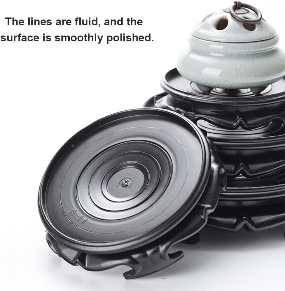GOLDY&WENDY Waterproof Round Vase Base Imitation Wood Resin Lamp Teapot Display Stand Home Decoration Pedestal