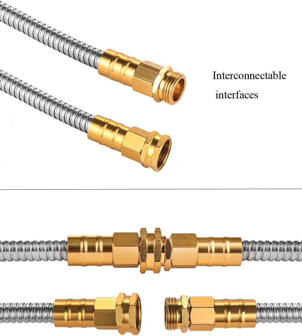 Expandable Metal Garden Hose 75 FT - 304 Stainless Steel Water Hose 75 FT - Heavy Duty non Kinking Flexible Garden Hose, no Bite