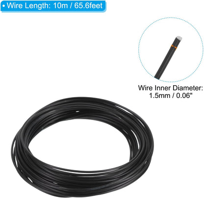 PATIKIL 1.5mm Bonsai Training Wire, 2 Rolls Floral Wire Stems Anodized Aluminum Tree Wire 65.6 Feet Total for Gardening Branch Fixing, Black