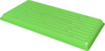 SUNPACK 10" x 20" Heavy Duty Shallow Plastic Seed Starting Tray, Green, 1" (Pack of 10) - No Drainage Holes, Perfect for Greenhouses or Indoor Gardening