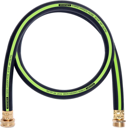 SYEENIFY Short Garden Hose 5/8 in. x 4 ft Lead-in Water Hose Male/Female Heavy Duty Hybrid Water Hose No Kink and Flexible Rubber Hose for Dehumidifier,Vehicle Water Filter and Camp Water Tank