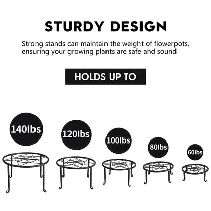 Autopromake 5 Pack Metal Plant Stands,Heavy Duty Potted Holder for Flower Pot,Indoor Outdoor Metal
