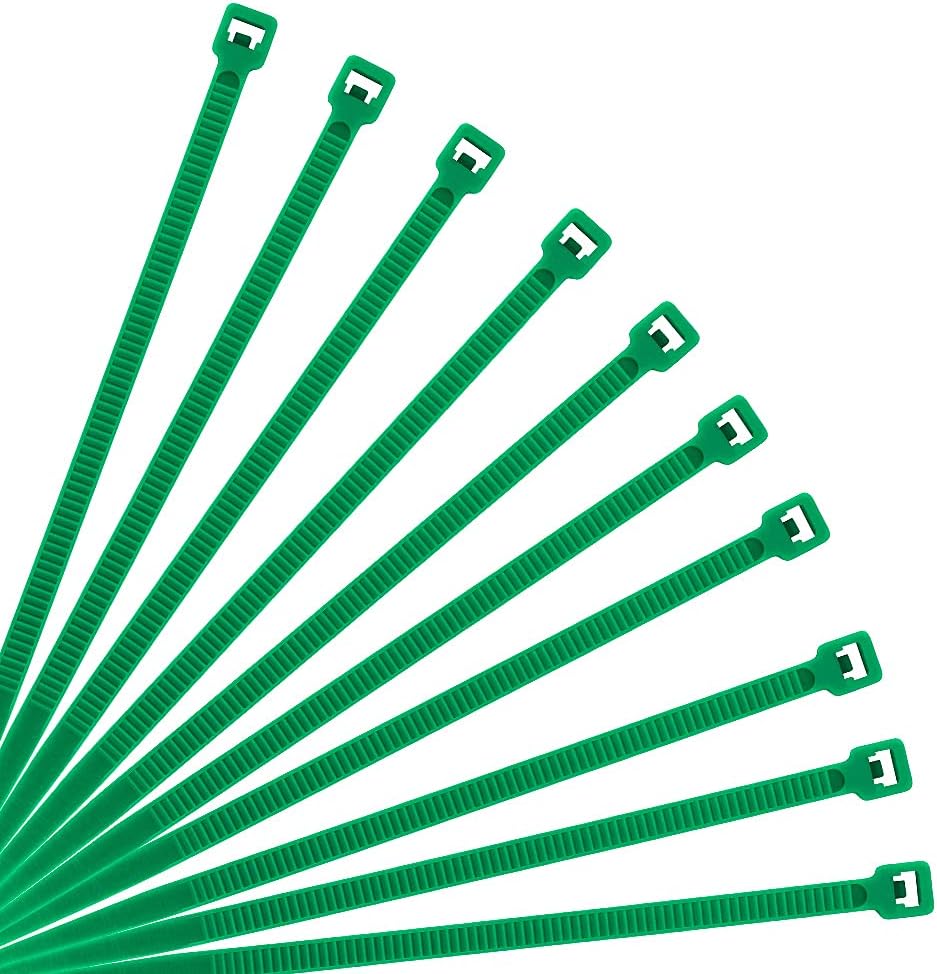 XINGO 10 Inch Cable Zip Ties (500 Pack), 40 Lbs Tensile Strength-Heavy Duty, Self-Locking Nylon Plastic Nylon Wire Ties for indoor and outdoor (Green)
