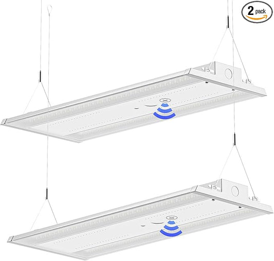 400W 4FT Linear High Bay LED Shop Lights,2-Pack of Adjustable 400W/320W/240W/100W, 60,000LM LED High Bay Lights, 150LM/W, 0-10V Dim, 120-277V, 5000K Daylight for Warehouse Workshops - UL