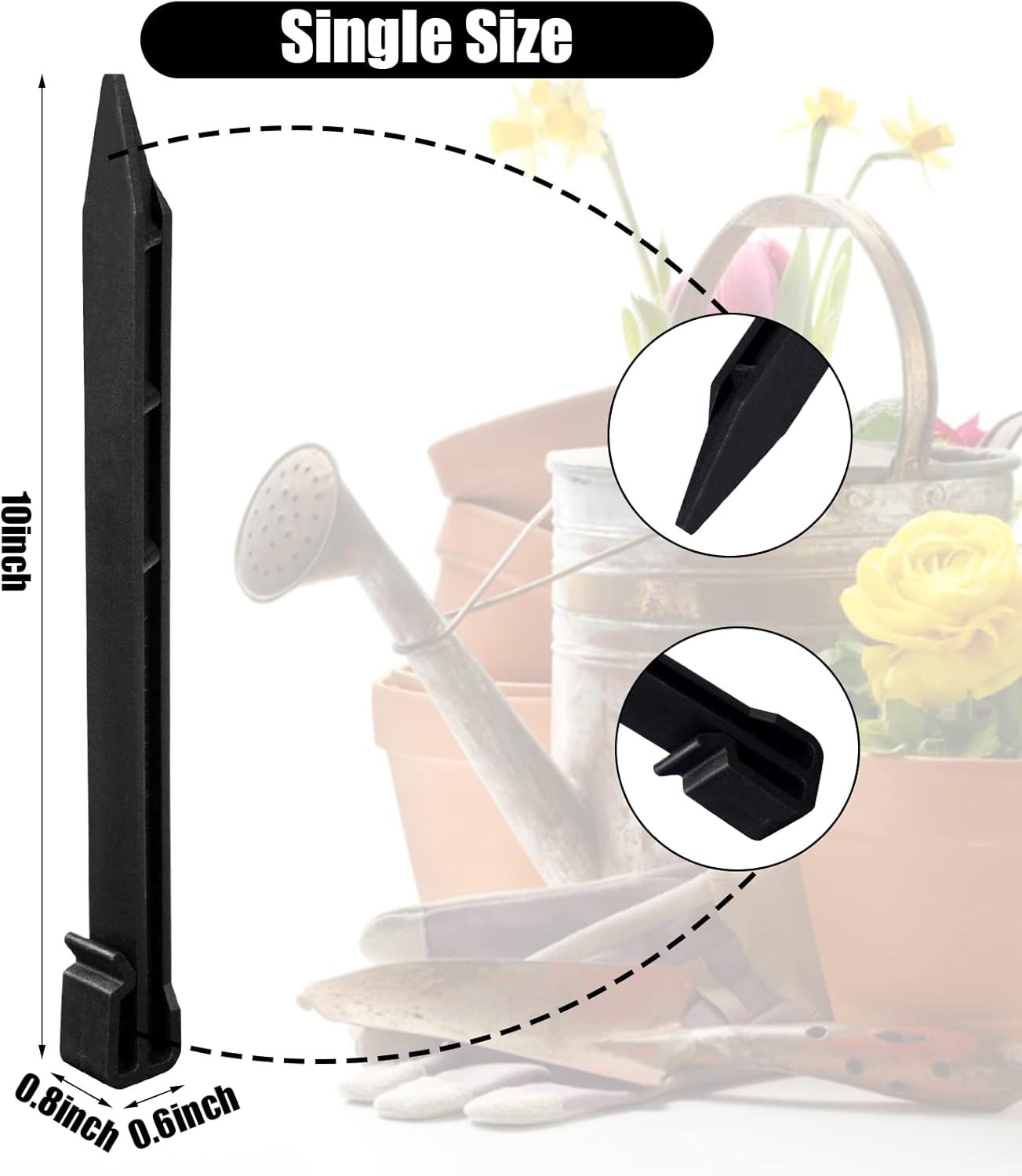 150 PCS Plastic Landscape Stakes, 10Inch Plant Support Lawn Stake Heavy Duty for Landscaping and Garden